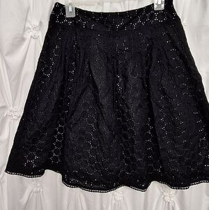 Ann Taylor Black Eyelet Skirt
